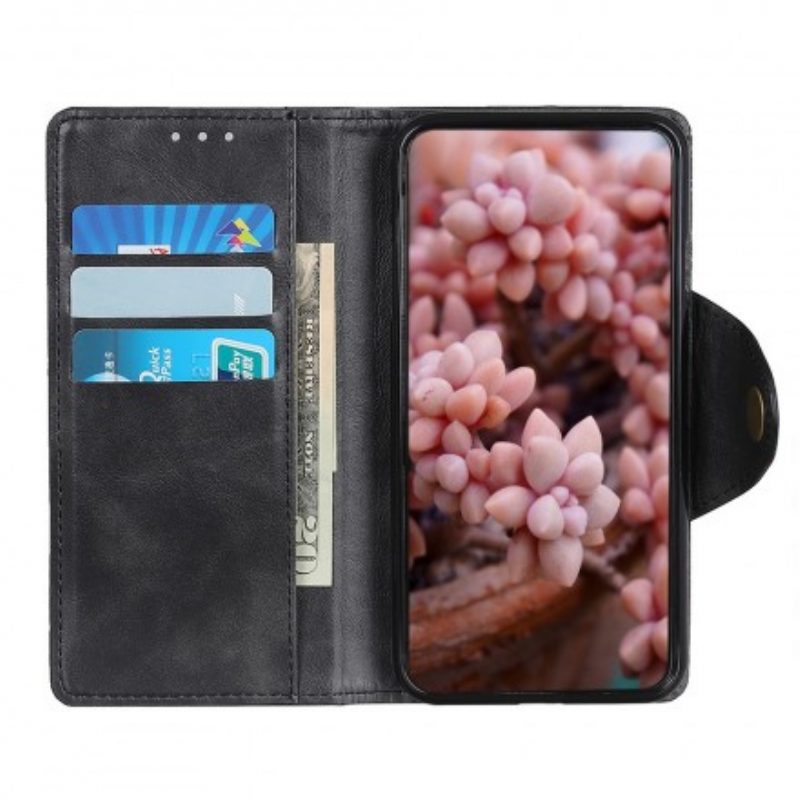 Flip Case Für Samsung Galaxy A70 Vintage-knopf Aus Kunstleder