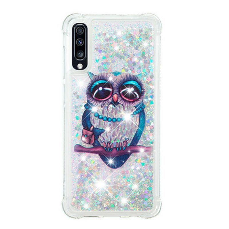 Handyhülle Für Samsung Galaxy A70 Miss Owl Pailletten