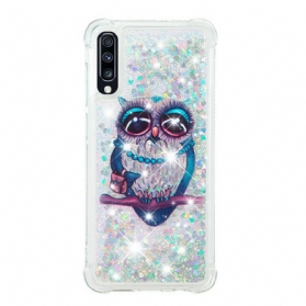 Handyhülle Für Samsung Galaxy A70 Miss Owl Pailletten