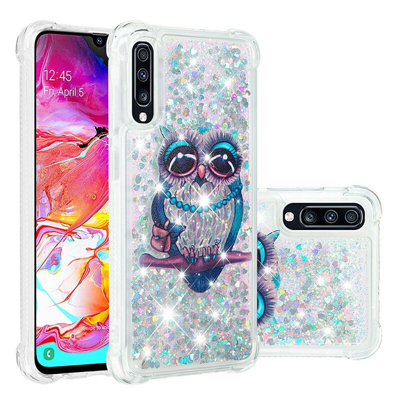 Handyhülle Für Samsung Galaxy A70 Miss Owl Pailletten