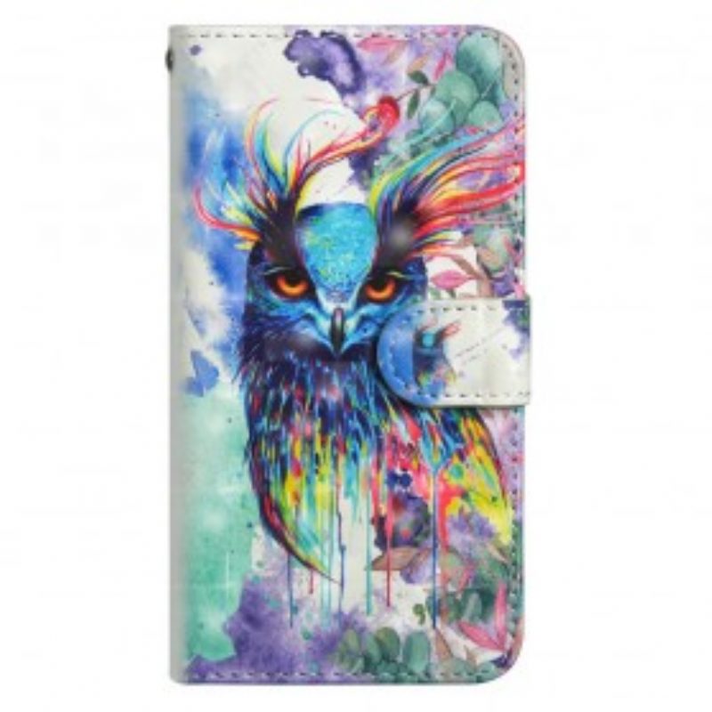 Lederhüllen Für Samsung Galaxy A70 Aquarellvogel