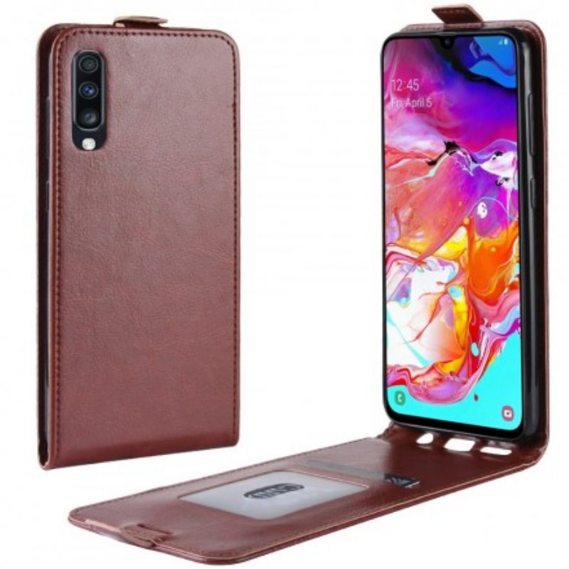 Lederhüllen Für Samsung Galaxy A70 Flip Case Faltender Ledereffekt