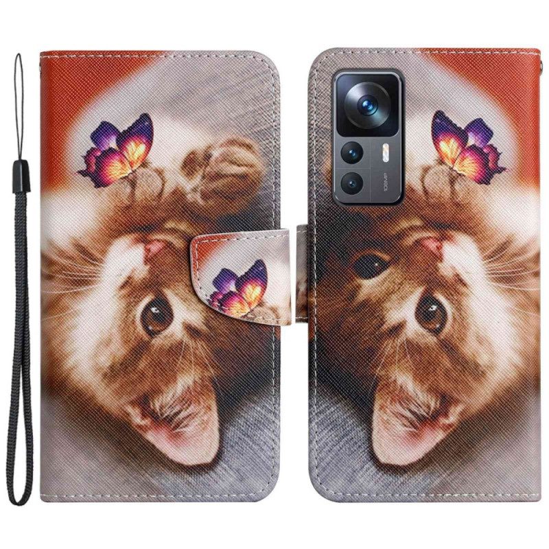 Flip Case Für Xiaomi 12T / 12T Pro Katzen Mit Schlüsselband