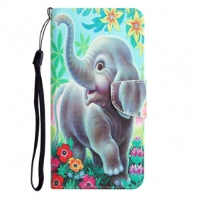 Flip Case Für Xiaomi 12T / 12T Pro Mit Kordel Fass Mich Nicht An Elefant Mit Riemen