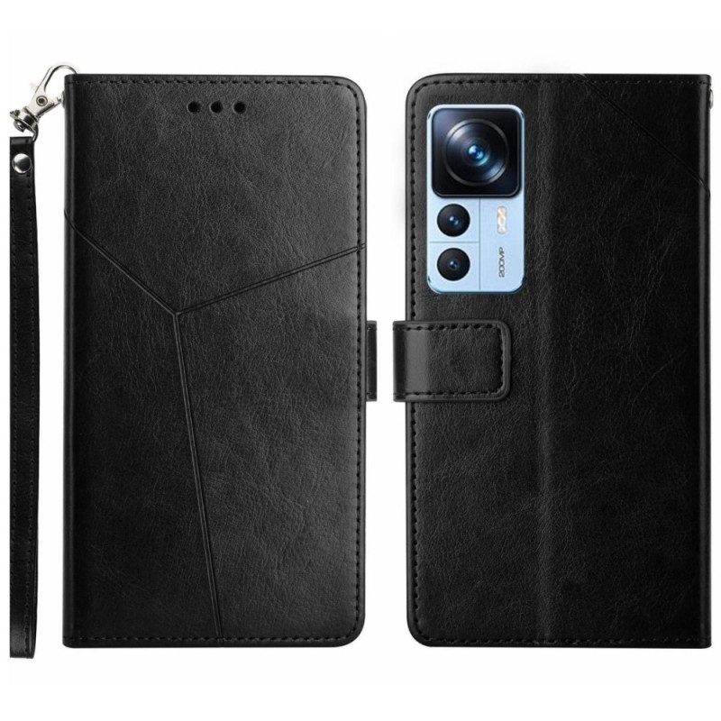 Flip Case Für Xiaomi 12T / 12T Pro Mit Kordel Riemendesign