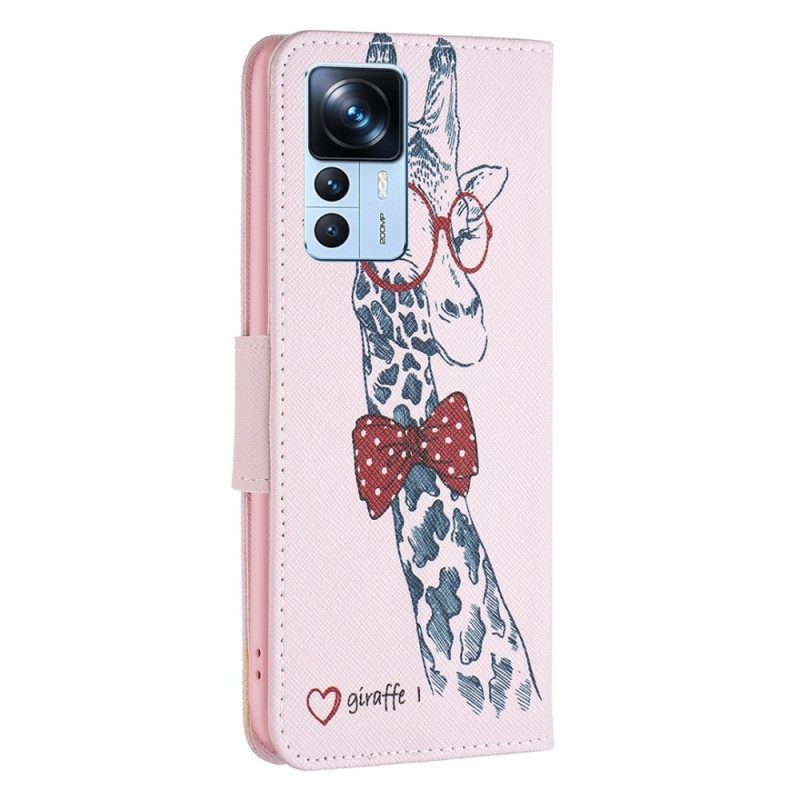 Lederhüllen Für Xiaomi 12T / 12T Pro Kluge Giraffe