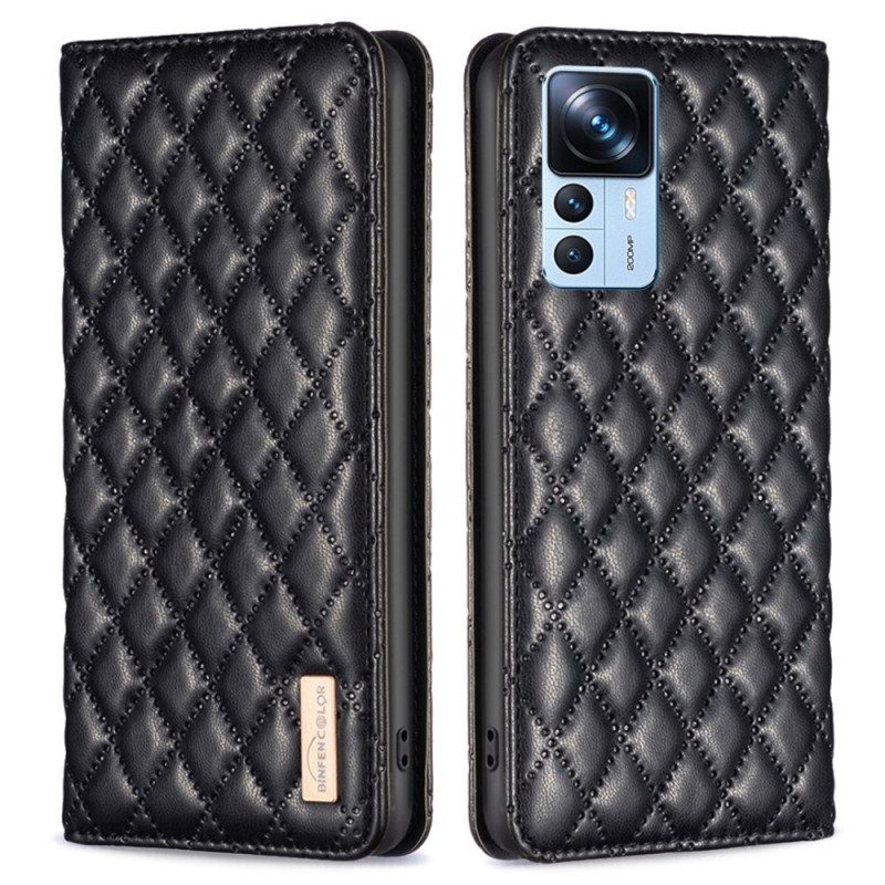 Schutzhülle Für Xiaomi 12T / 12T Pro Flip Case Gesteppte Binfen-farbe