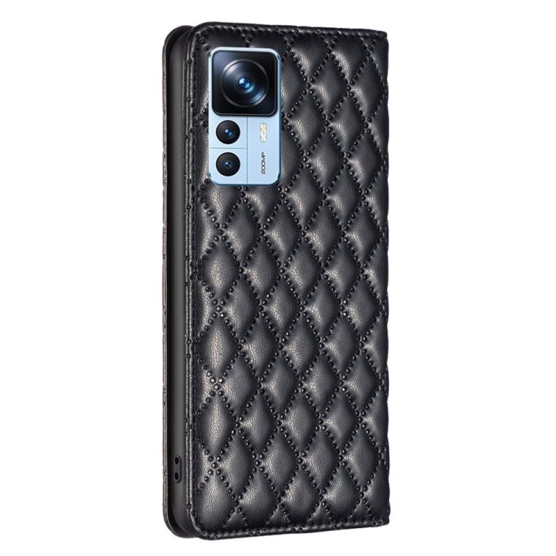 Schutzhülle Für Xiaomi 12T / 12T Pro Flip Case Gesteppte Binfen-farbe