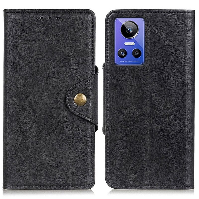 Flip Case Für Realme GT Neo 3 Kunstleder Mit Knopf