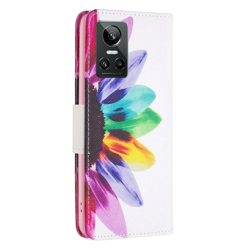 Flip Case Für Realme GT Neo 3 Mehrfarbige Sonnenblume