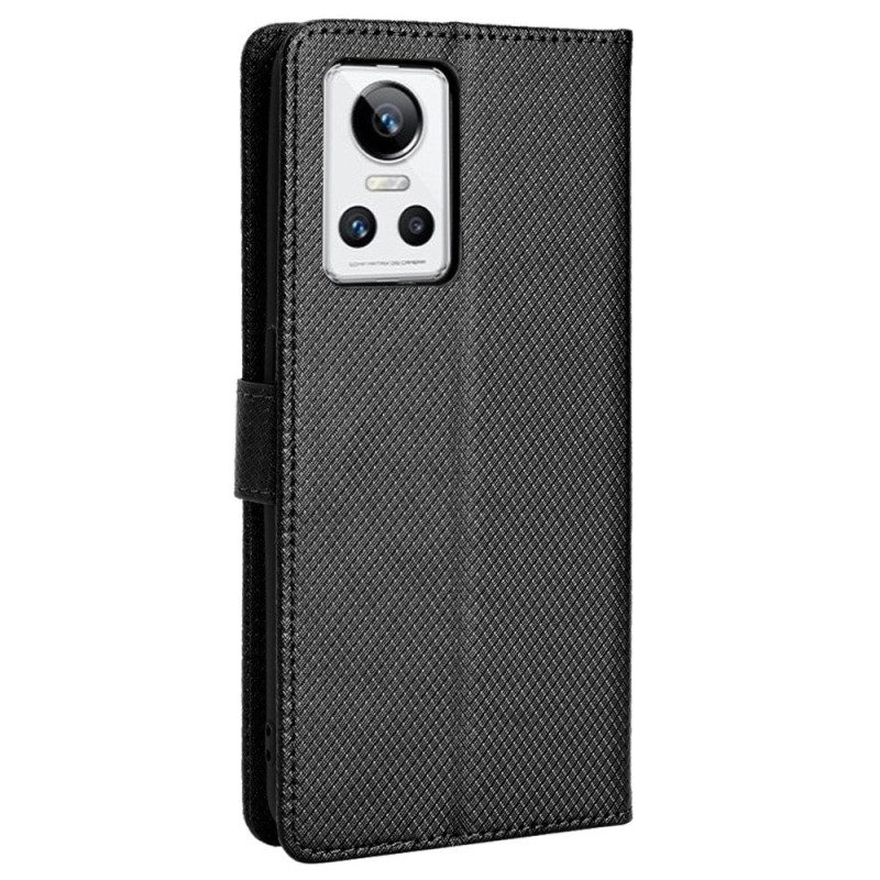 Flip Case Für Realme GT Neo 3 Mit Kordel Riemchen-diamant-textur