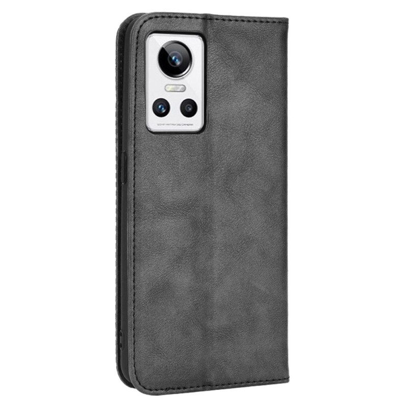 Schutzhülle Für Realme GT Neo 3 Flip Case Retro-textur