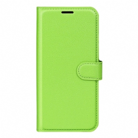 Flip Case Für Samsung Galaxy A03 Core Klassischer Litschi-ledereffekt