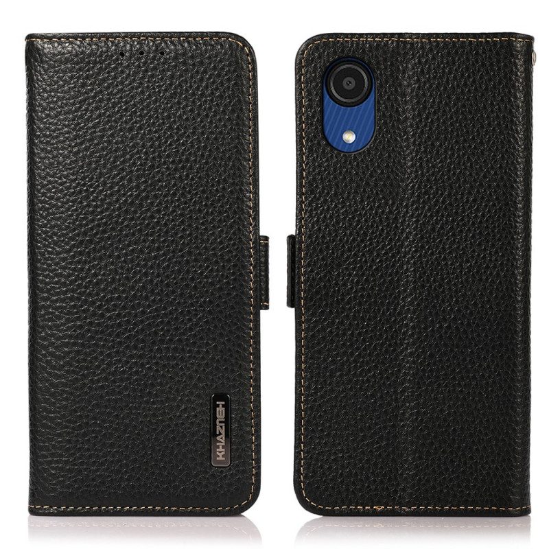 Flip Case Für Samsung Galaxy A03 Core Lychee-leder Khazneh Rfid