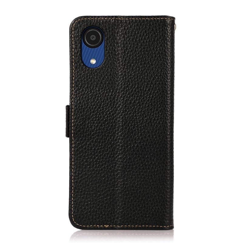 Flip Case Für Samsung Galaxy A03 Core Lychee-leder Khazneh Rfid