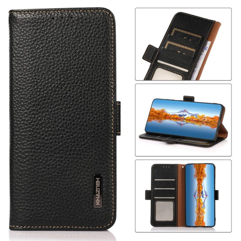 Flip Case Für Samsung Galaxy A03 Core Lychee-leder Khazneh Rfid