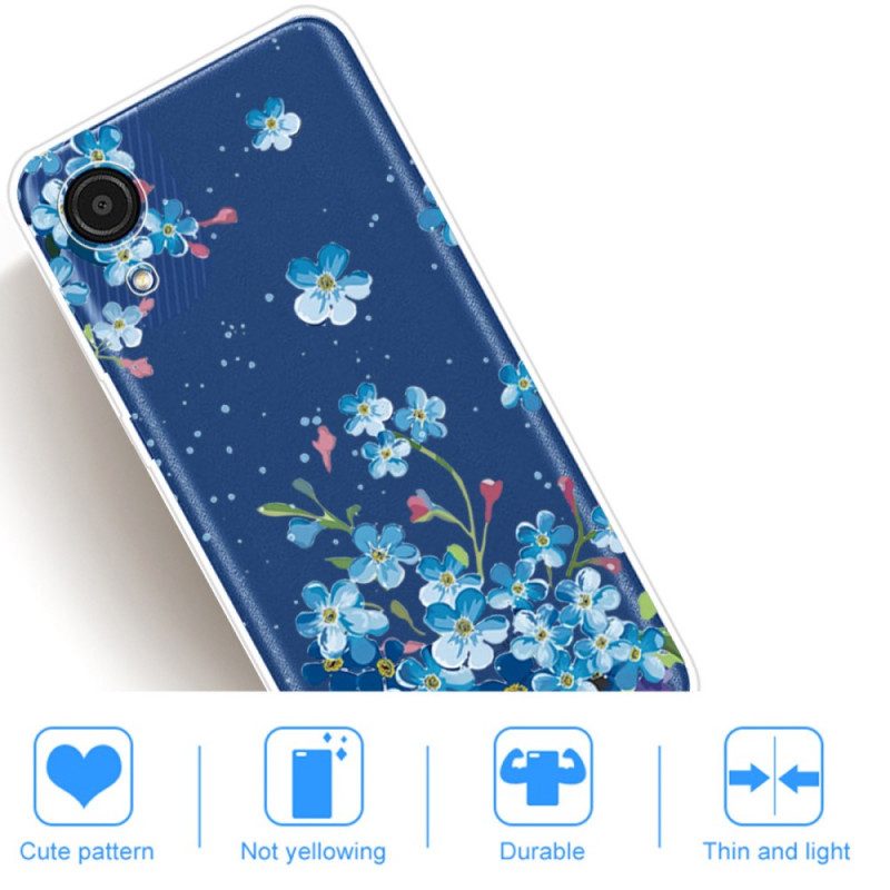 Handyhülle Für Samsung Galaxy A03 Core Blaue Blumen