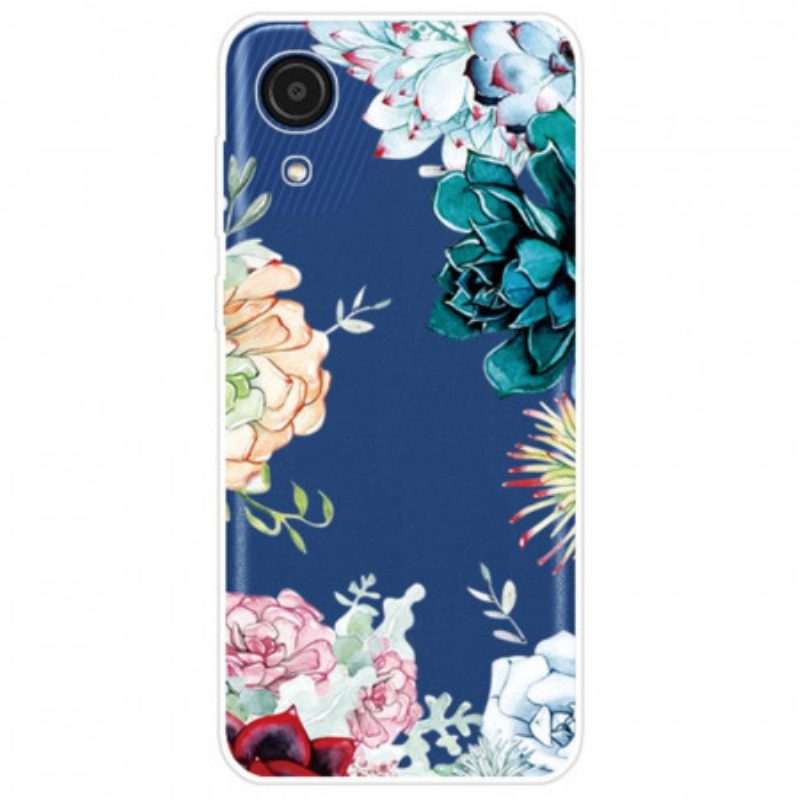 Hülle Für Samsung Galaxy A03 Core Nahtlose Aquarellblaue Blumen