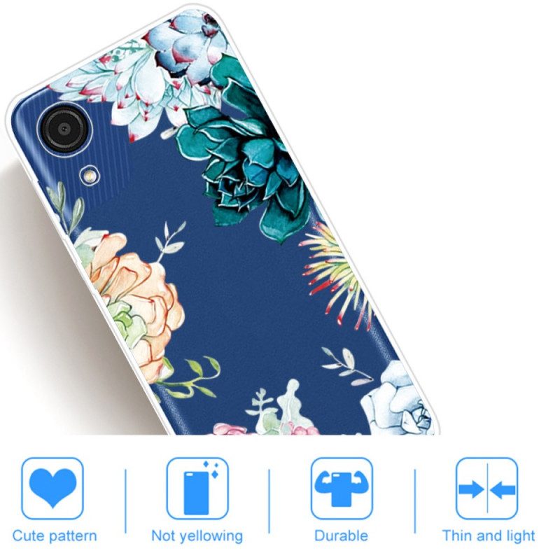 Hülle Für Samsung Galaxy A03 Core Nahtlose Aquarellblaue Blumen