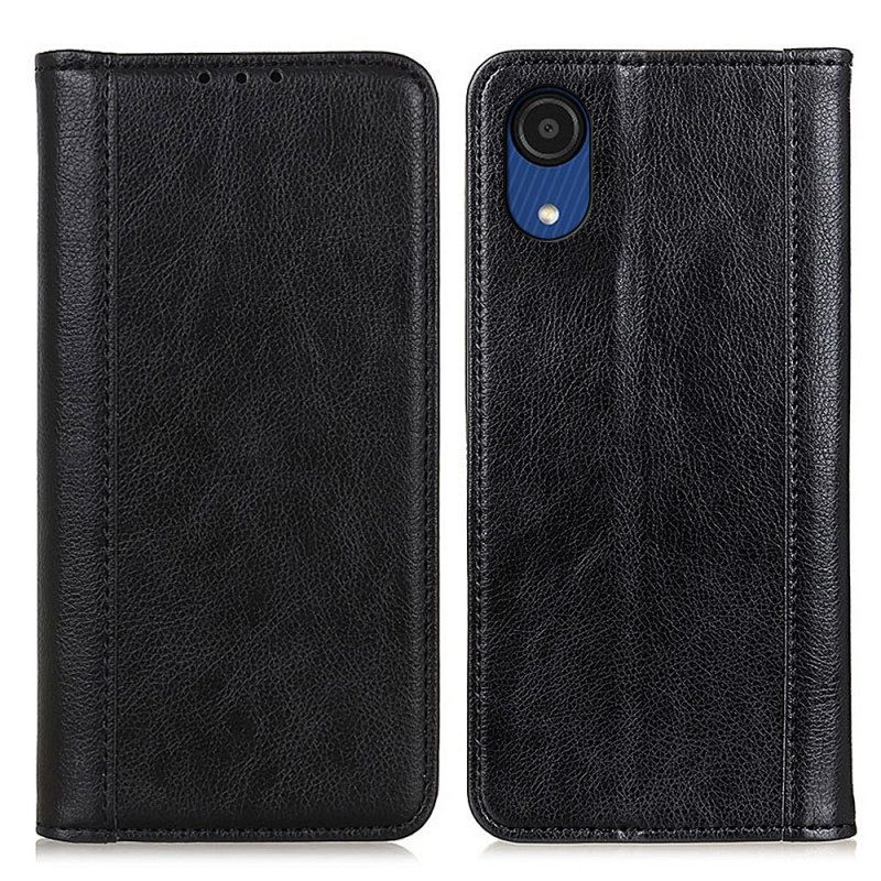 Schutzhülle Für Samsung Galaxy A03 Core Flip Case Eleganz Aus Gespaltenem Litschi-leder