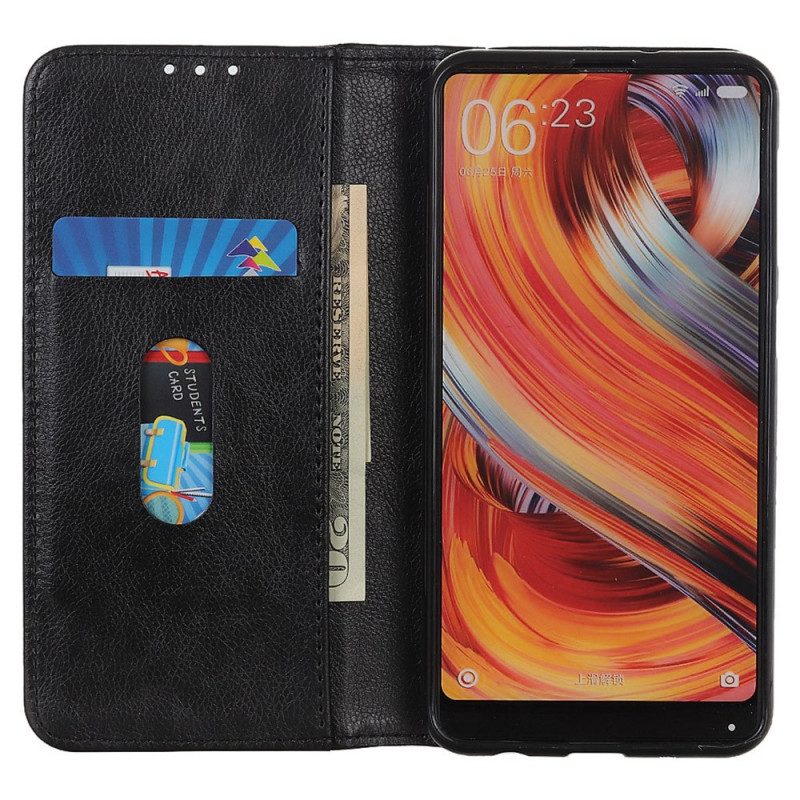 Schutzhülle Für Samsung Galaxy A03 Core Flip Case Eleganz Aus Gespaltenem Litschi-leder