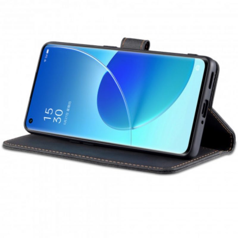 Flip Case Für Oppo Reno 6 5G Azns Ledereffekt Couture