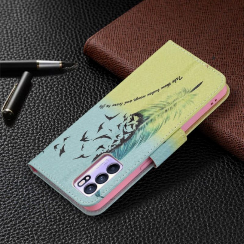 Flip Case Für Oppo Reno 6 5G Fliegen Lernen