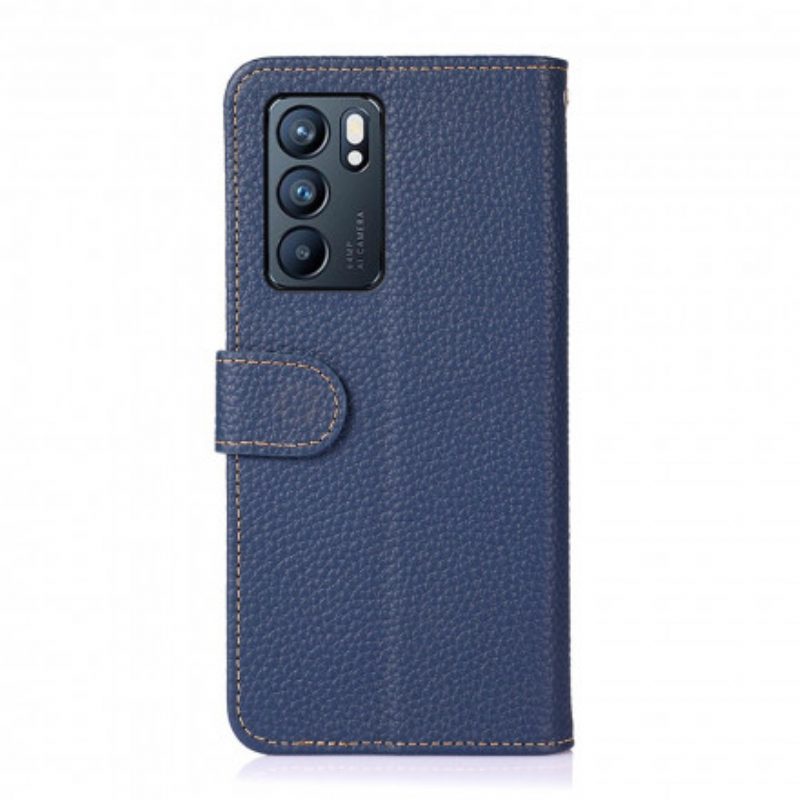 Flip Case Für Oppo Reno 6 5G Khazneh Litschi-leder