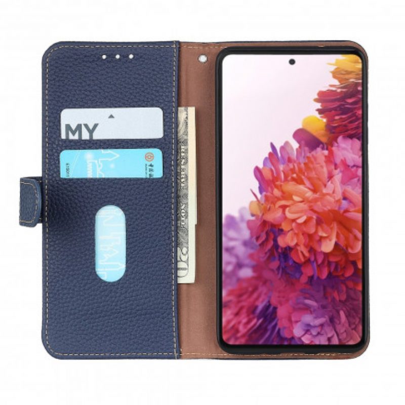 Flip Case Für Oppo Reno 6 5G Khazneh Litschi-leder