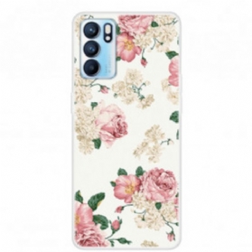 Hülle Für Oppo Reno 6 5G Nahtlose Freiheitsblumen