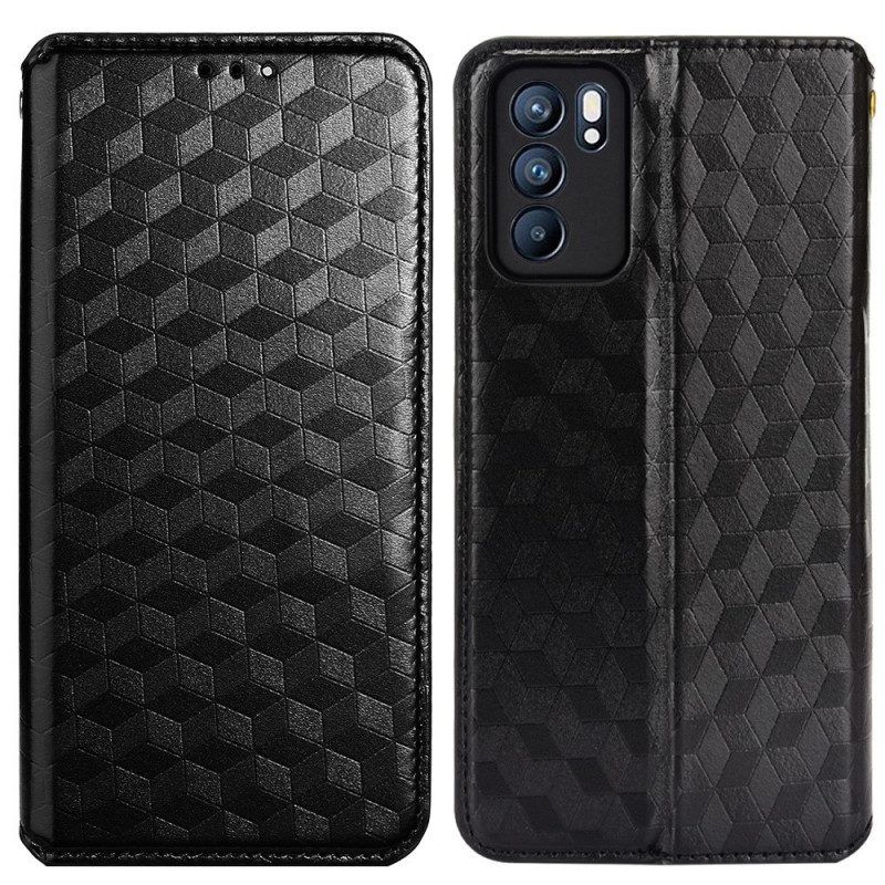 Schutzhülle Für Oppo Reno 6 5G Flip Case 3d-diamant-ledereffekt