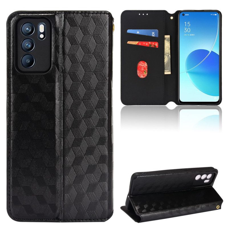 Schutzhülle Für Oppo Reno 6 5G Flip Case 3d-diamant-ledereffekt