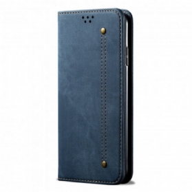 Schutzhülle Für Oppo Reno 6 5G Flip Case Denim-stoff