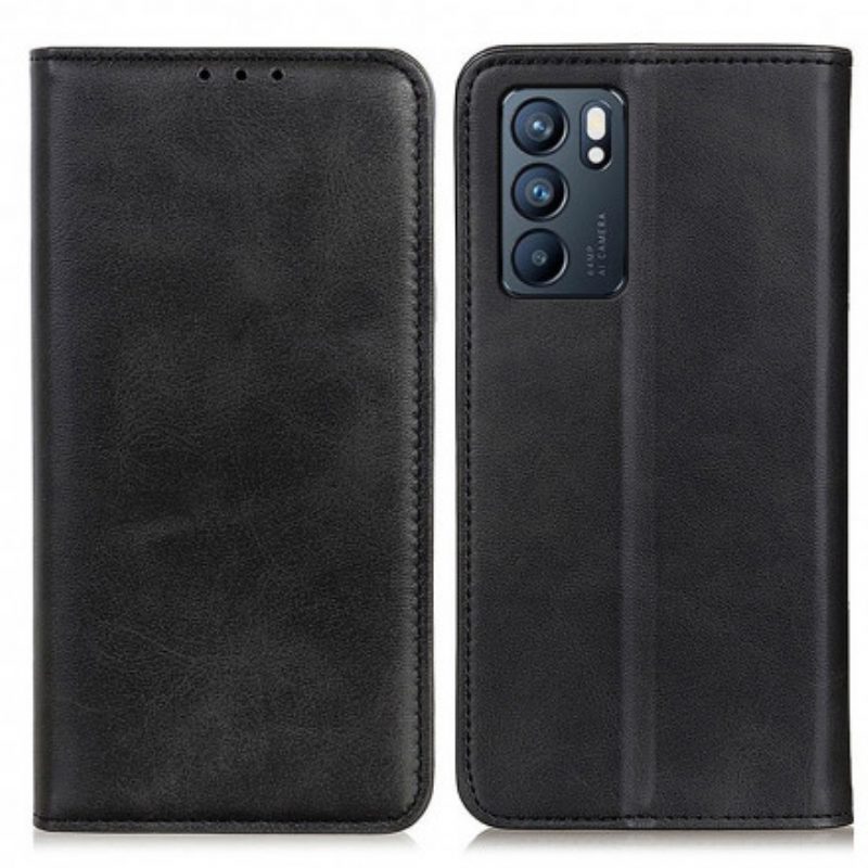 Schutzhülle Für Oppo Reno 6 5G Flip Case Elegantes Spaltleder