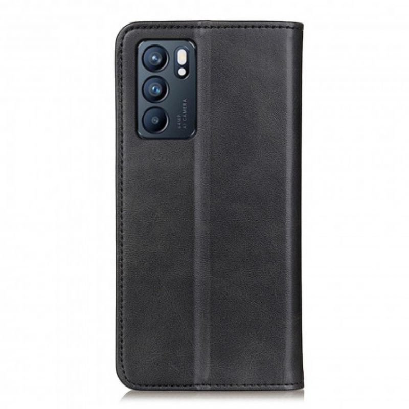 Schutzhülle Für Oppo Reno 6 5G Flip Case Elegantes Spaltleder