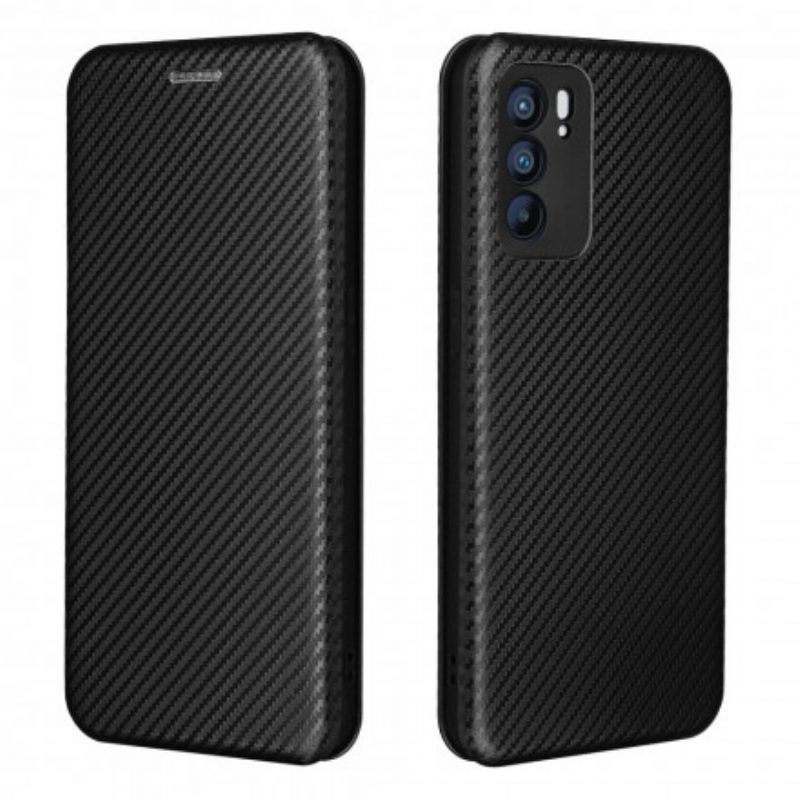 Schutzhülle Für Oppo Reno 6 5G Flip Case Farbiges Carbon-silikon