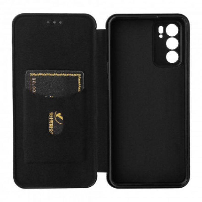 Schutzhülle Für Oppo Reno 6 5G Flip Case Farbiges Carbon-silikon