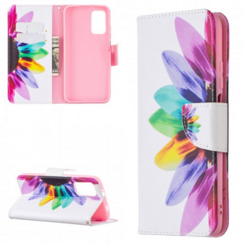 Flip Case Für Poco M3 Aquarellblume