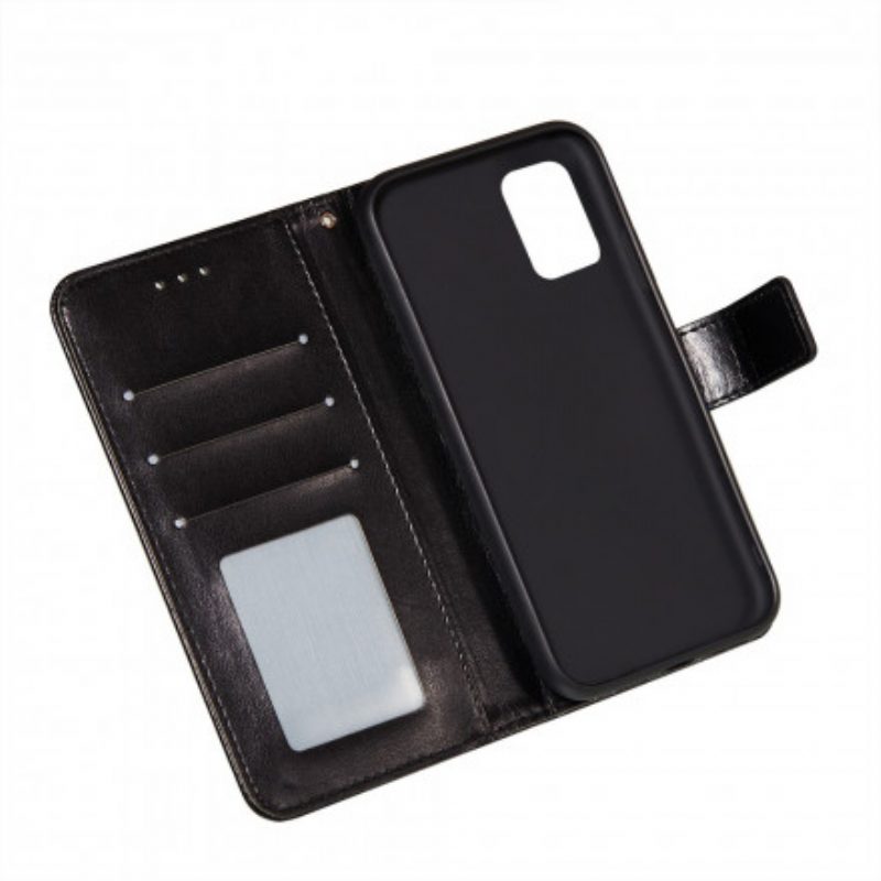 Flip Case Für Poco M3 Monochromer Lederstil