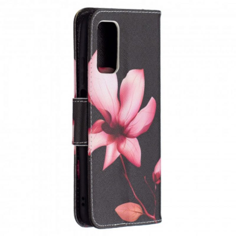 Flip Case Für Poco M3 Pinke Blume