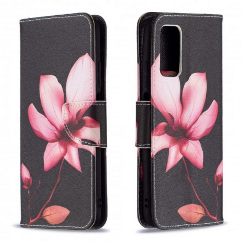 Flip Case Für Poco M3 Pinke Blume