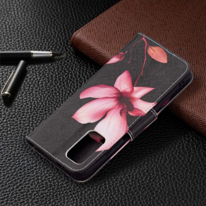 Flip Case Für Poco M3 Pinke Blume