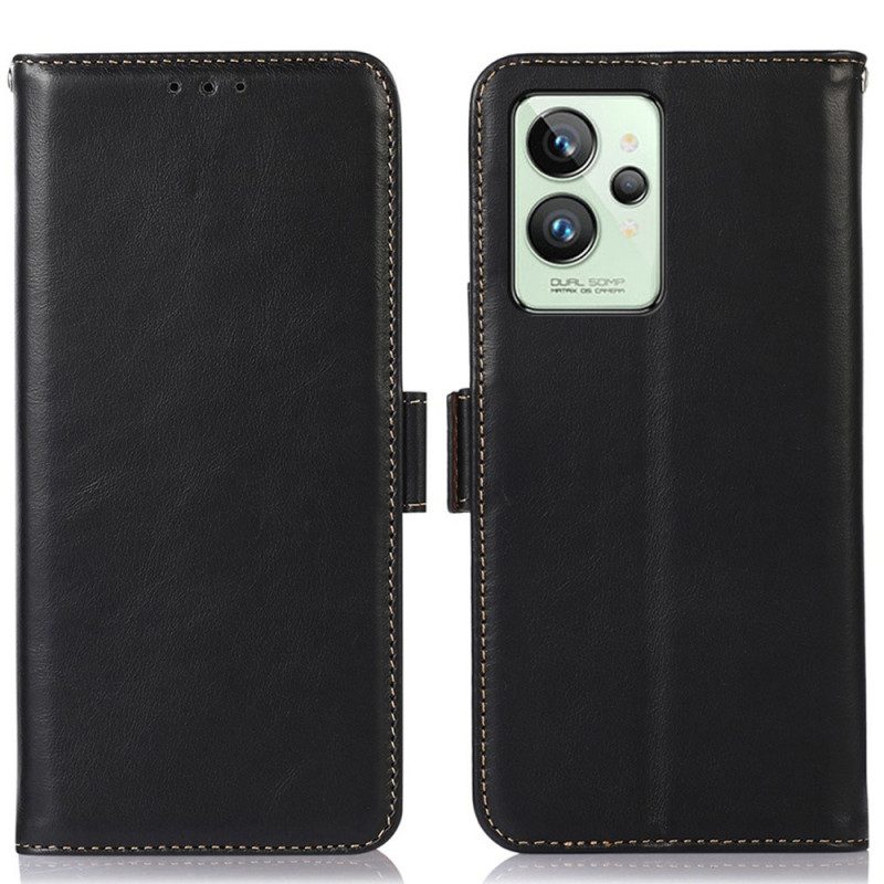 Flip Case Für Realme GT2 Pro Echtes Leder