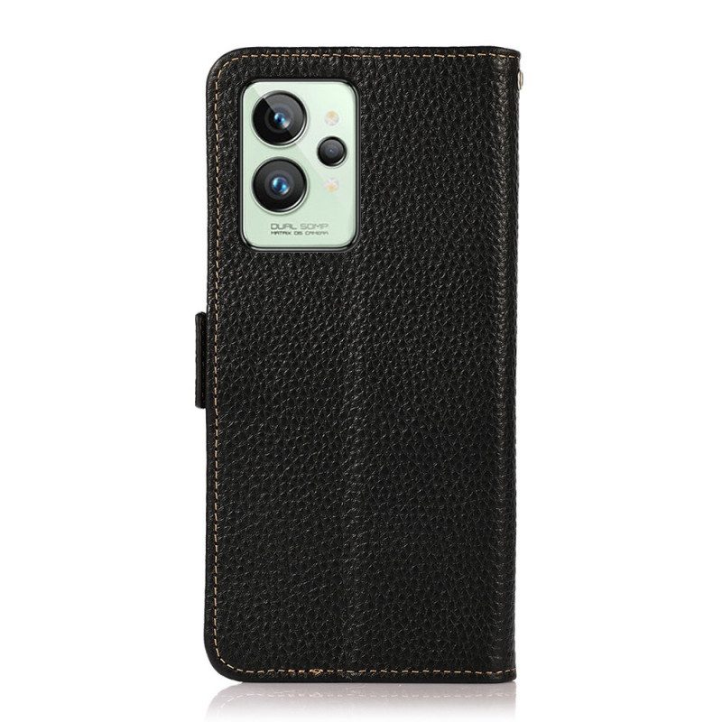 Flip Case Für Realme GT2 Pro Lychee-leder Khazneh Rfid