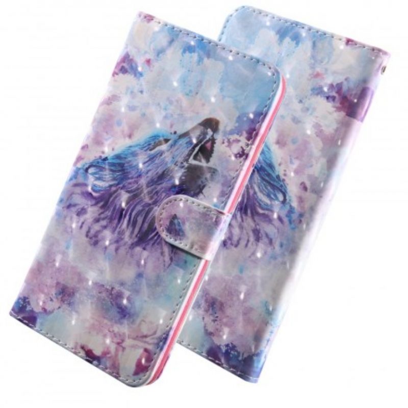 Flip Case Für Samsung Galaxy A50 Aquarell-wolf