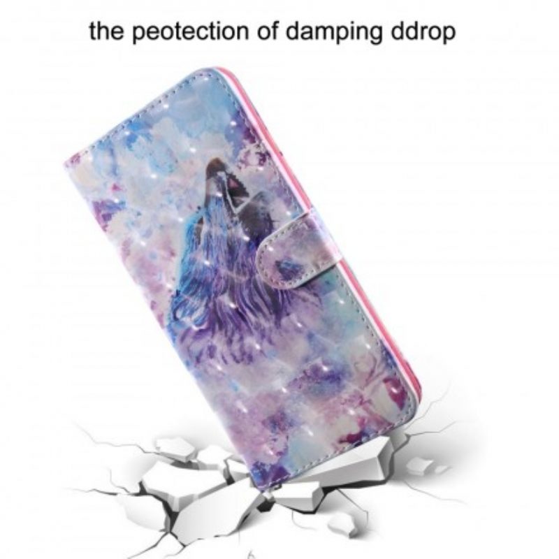 Flip Case Für Samsung Galaxy A50 Aquarell-wolf