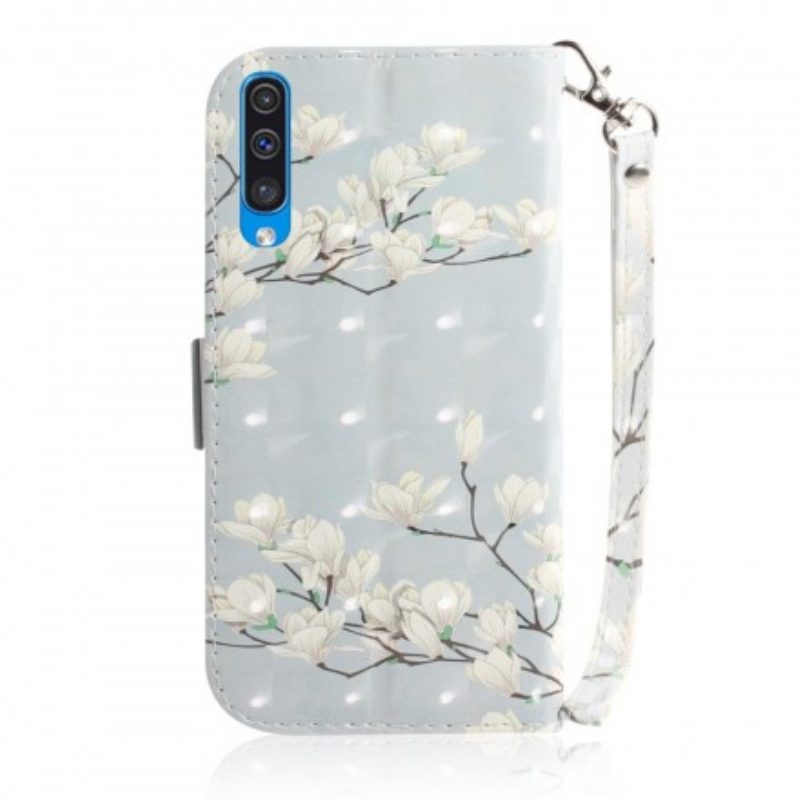 Flip Case Für Samsung Galaxy A50 Mit Kordel Strap Blumenbaum