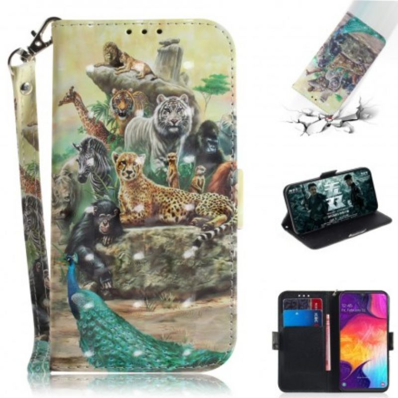 Flip Case Für Samsung Galaxy A50 Mit Kordel Tanga-safari-tiere