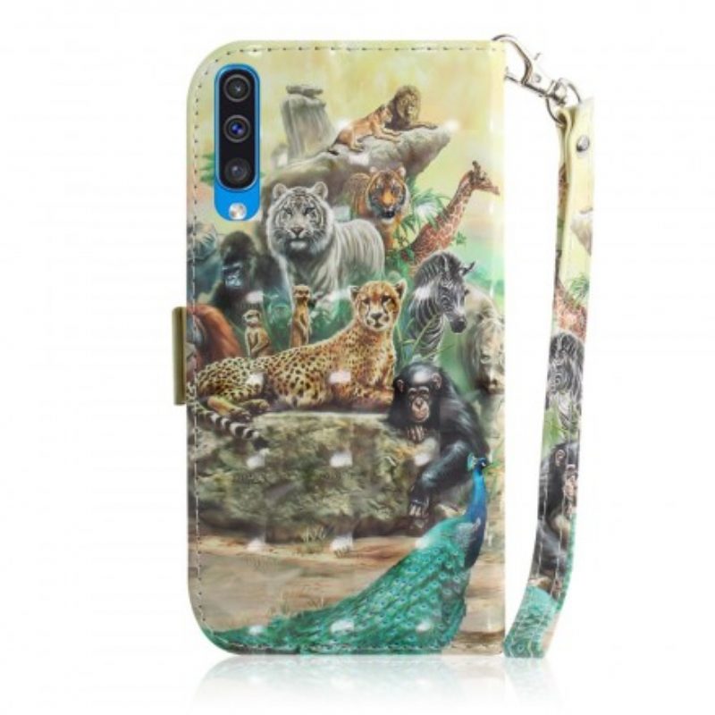 Flip Case Für Samsung Galaxy A50 Mit Kordel Tanga-safari-tiere