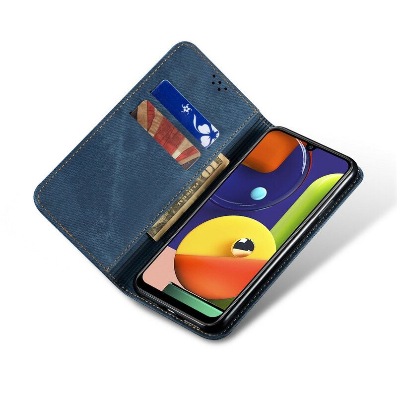 Schutzhülle Für Samsung Galaxy A50 Flip Case Denim-stoff